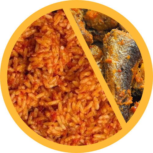 Jollof Rice with Hake Fish