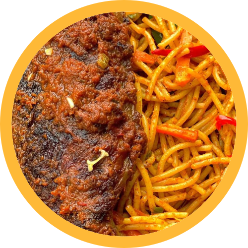 Spaghetti + peppered Turkey